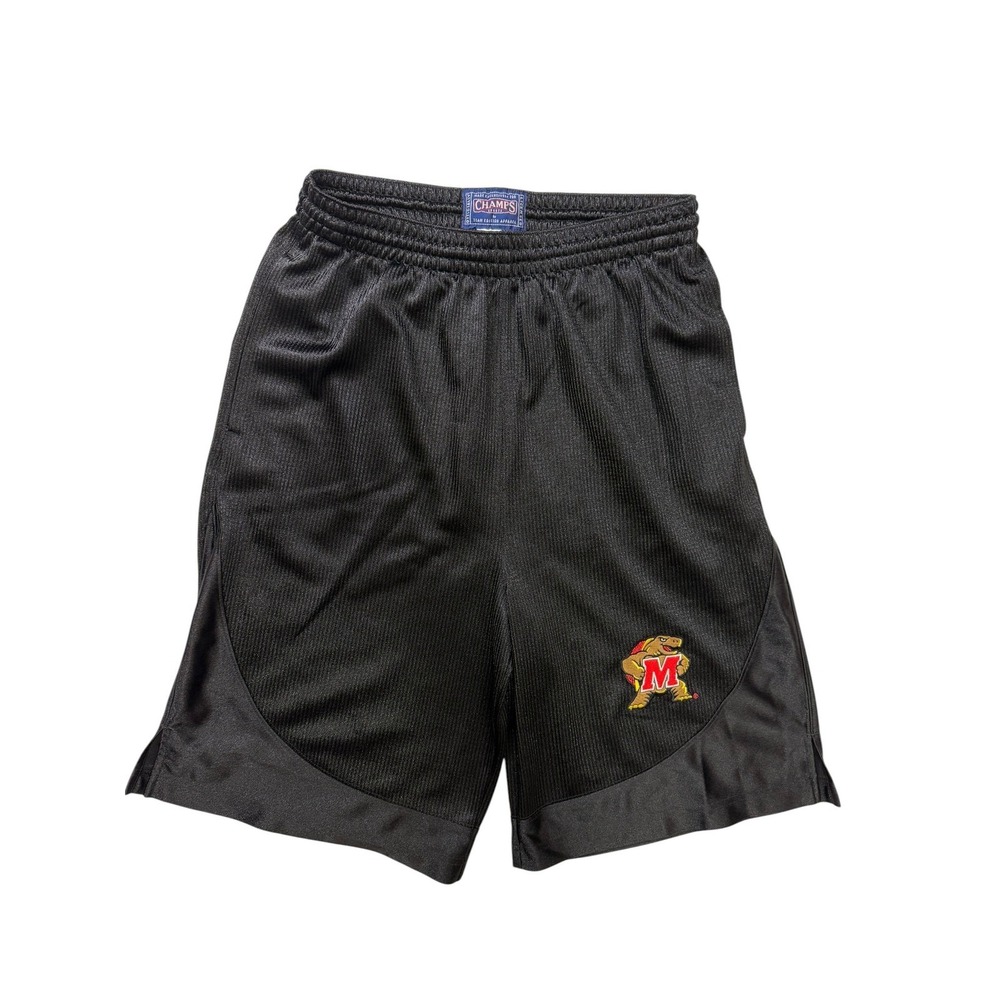 V Champs Maryland Terrapins Basketball Shorts Mens Small Black Mesh NCAA Team Ed